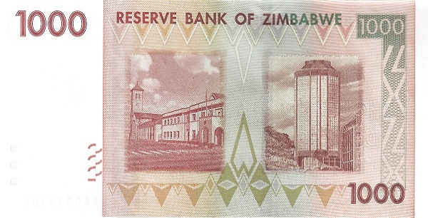 (011) Zimbabwe P71 - 1000 Dollars (2007)